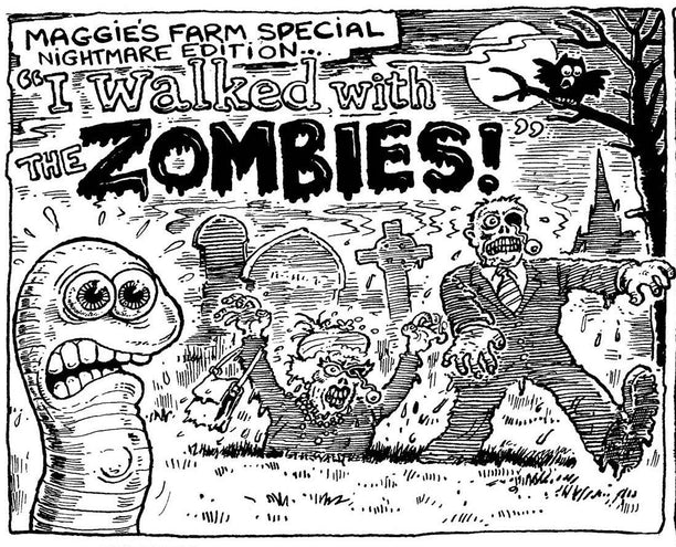 Steve Bell walks with the zombies