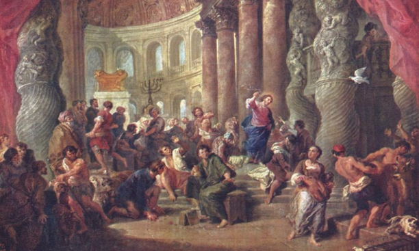 Jesus Expels the Moneylenders from the Temple by Giovanni Paolo Pannini, 1750